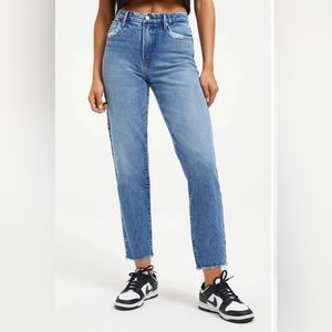 NWT Good American Good Vintage Frayed Hem Straight Leg Jeans SIZE 2/26